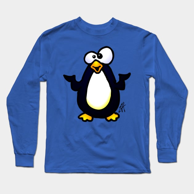 Penguin Long Sleeve T-Shirt by Cardvibes